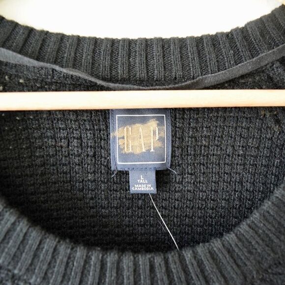 GAP True Soft Textured Crewneck Sweater, Black, Size Large - Picture 8 of 11